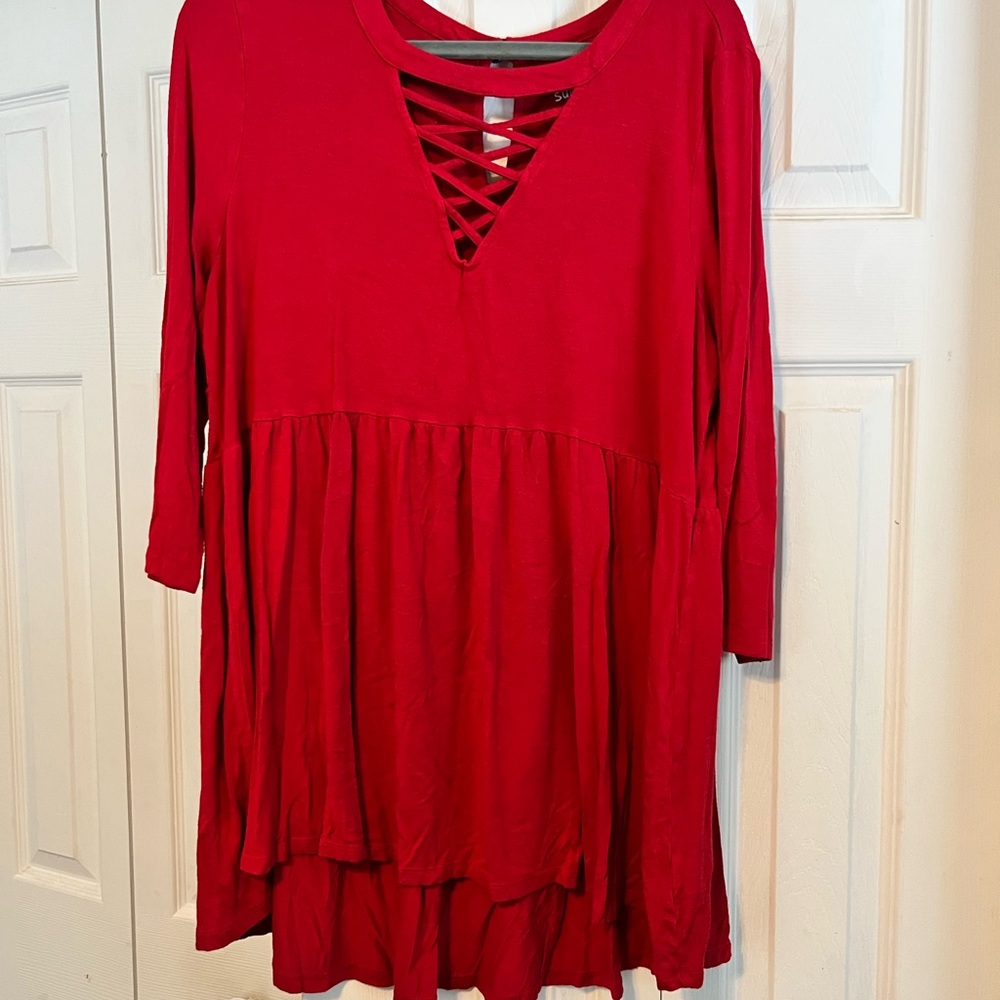 Women's Red Crisscross Top